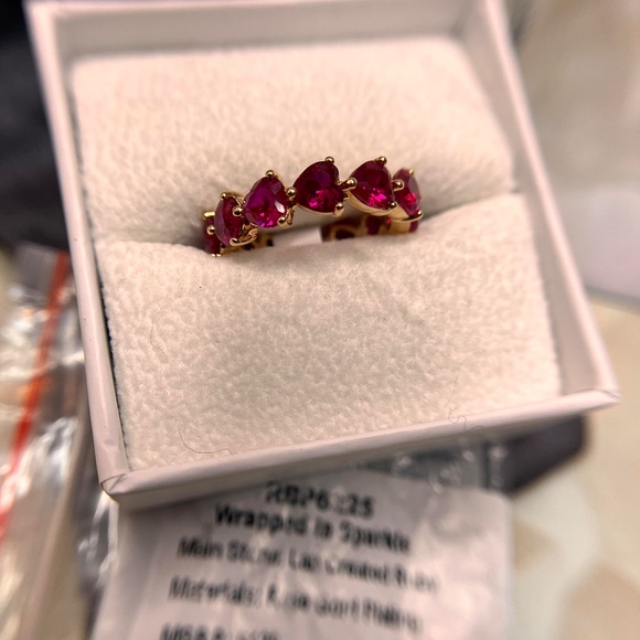 Bomb Party "Wrapped In Sparkle" Lab Created Ruby + Rose Gold Plating - Picture 4 of 6